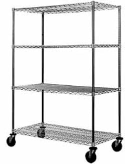 MSC&nbsp;Value Collection Epoxy Wire Shelving Add-On Unit, 24x48x74 in, 4 Shelves