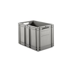 MSC&nbsp;SSI Schaefer Storage Tote, 55 Lb Capacity, Polypropylene, Gray, Stacking