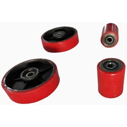 MSC&nbsp;PRO-SOURCE Roller PU Wheel Kit, 2-Piece, 7 in & 3-1/8 in, Polyurethane