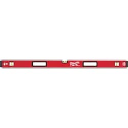 MSC&nbsp;Milwaukee Tool Box Level, 48 in, Magnetic, Aluminum, 3 Vials