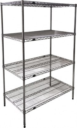 MSC&nbsp;Value Collection Wire Shelving, 4 Shelves, Epoxy, 24 inch Depth