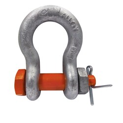 MSC&nbsp;CM Anchor Shackle, Bolt Pin, 25,000 Lb, Alloy Steel, Galvanized