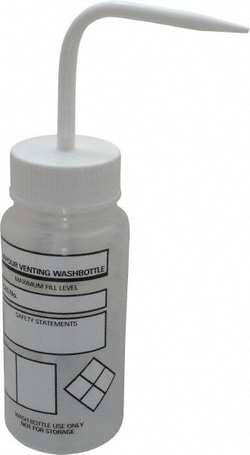 MSC&nbsp;Dynalon Labware Safety Wash Bottle, Polyethylene, Translucent, Wide Mouth, 2.4 in