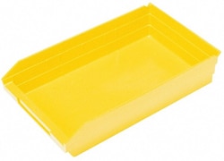 MSC&nbsp;Quantum Storage Plastic Hopper Shelf Bin, Yellow, Polypropylene, 50 Lb Capacity