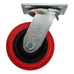 MSC&nbsp;Value Collection Caster, Polyurethane, 5 in Wheel Dia, 2 in Wheel Width, 600 lb Capacity