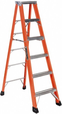 MSC&nbsp;Louisville Step Ladder, 6 Step, Fiberglass, Type IAA, 375 lb Capacity