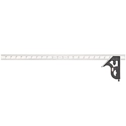 MSC&nbsp;Starrett Combination Square, 24 in, 4R Graduation, Square Head, Hardened Steel Blade