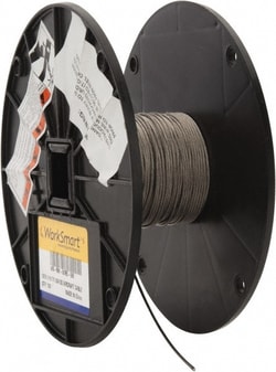 MSC&nbsp;Value Collection Aircraft Cable, 1/16 in, 1 x 19 Single Strand, Stainless Steel
