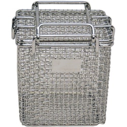 MSC&nbsp;Marlin Steel Mesh Basket, Stainless Steel, With Lid, #6 Mesh, Electropolished