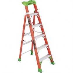 MSC&nbsp;Louisville Step Ladder, Fiberglass, Foldable, Type IA 300 lb Capacity, 6 ft