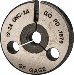 MSC&nbsp;GF Gage Go/No Go Threaded Ring Gage, #12-24 UNC, Class 2A