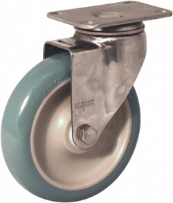 MSC&nbsp;Albion Swivel Top Plate Caster, Antimicrobial Polyurethane, 5 in Wheel, 350 lb Capacity