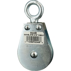 MSC&nbsp;Block Division Swivel Eye Standard Block, Double Sheave, 2 in Sheave, 600 Lbs Load Limit