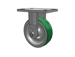 MSC&nbsp;Albion Caster, Rigid, Polyurethane on Aluminum Wheel, 6 inch Diameter, Roller Bearing