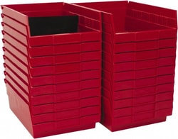MSC&nbsp;Quantum Storage Hopper Shelf Bin, Red, Polypropylene, 50 lb, 20 Pack