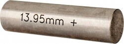 MSC&nbsp;Vermont Gage Class ZZ Plus Plug Gage, 13.95 mm Dia, 2.0000 in OAL, Tool Steel