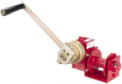 MSC&nbsp;THERN Manual Winch, Lifting, 1000 lb Line Pull Capacity, Worm Gear, 140 ft Cable