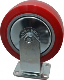 MSC&nbsp;E.R. Wagner Rigid Top Plate Caster, Polyurethane, 6 inch Wheel, 700 lb Capacity
