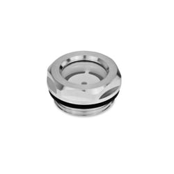 MSC&nbsp;J.W. Winco Fluid Sight Glass, Aluminum, G 1 1/4 Thread, Float Glass