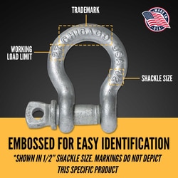 MSC&nbsp;Chicago Hardware Anchor Shackle, 3/16 in, Drop-Forged Steel, Galvanized