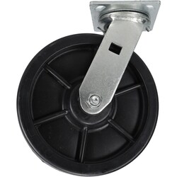 MSC&nbsp;Value Collection Swivel Top Plate Caster, Polyolefin, 8 in, 1000 lb Capacity
