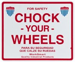 MSC&nbsp;Value Collection Reflective Sign, Aluminum, Wall Mount, Chock Your Wheels