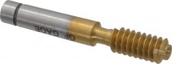 MSC&nbsp;GF Gage Plug Thread Gage, #10-24 Thread, Go, High-Speed Steel, Titanium Nitride Coated