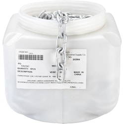 MSC&nbsp;Value Collection Welded Standard Link Chain, 1/4 in, Grade 30, Zinc-Plated, 100 ft