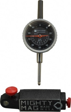 MSC&nbsp;TESA Brown & Sharpe Dial Indicator & Base Kit, Black Dial, 0.001