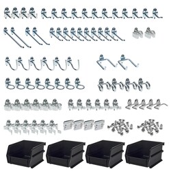 MSC&nbsp;Triton Products Pegboard Hook Set, 30 Piece, Zinc Alloy/Steel, LocBoard