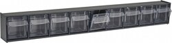 MSC&nbsp;Quantum Storage Tip-Out Stacking Bin Organizer, 9 Compartment, Gray, Polystyrene Frame