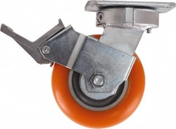 MSC&nbsp;Caster Connection Swivel Top Plate Caster, Polyurethane, 6 in Wheel