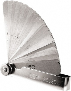 MSC&nbsp;OEM Tools Feeler Gage Set, 26 Piece, 0.0015-0.025 in, Steel