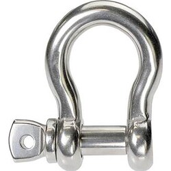 MSC&nbsp;US Cargo Control Shackle, Screw Pin, 880 Lb, Stainless Steel, 5/16 in Pin