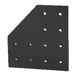MSC&nbsp;80/20 Inc. Angled Flat Plate, 40 Series, 90 Degree, 12 Hole, Aluminum