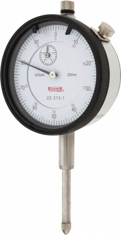 MSC&nbsp;SPI Dial Drop Indicator, 0.0250 mm Accuracy, 0-100 Dial Reading, 0.0100 mm Graduation