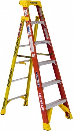 MSC&nbsp;Werner Foldable Step Ladder, 5 Step, Fiberglass, Type IA, 300 lb Capacity, 6 ft Height