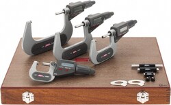 MSC&nbsp;SPI Electronic Outside Micrometer Set, 0-4 in Range, 0.001 mm Resolution, IP54, 4 Piece