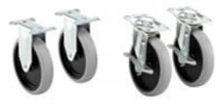 MSC&nbsp;Rubbermaid Commercial Products Caster Set, 5 inch, TPR, Fixed, Swivel Locking