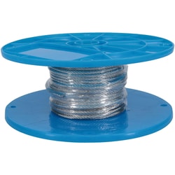 MSC&nbsp;Value Collection Wire Rope, 1/8 in Diameter, Galvanized Steel, 7 x 19 Strand Core