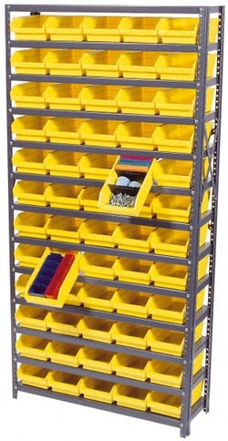 MSC&nbsp;Quantum Storage Floor Pick Rack, Double-Sided Mobile, 4,200 lb Capacity, 96 Bins
