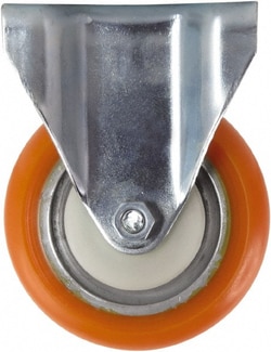 MSC&nbsp;Caster Connection Rigid Top Plate Caster, Polyurethane, 4 inch Wheel Dia, 1-1/4 inch Wheel Width