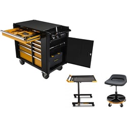 MSC&nbsp;GEARWRENCH Tool Roller Cabinet, 11 Drawers, Steel, Yellow/Black