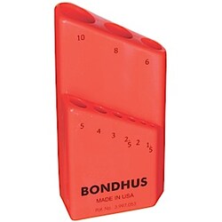 MSC&nbsp;Bondhus Hex Key Caddy Storage Case, 9 Tools, 1.5-10 mm, Plastic