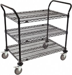MSC&nbsp;Value Collection Wire Utility Cart, 48 in Long, 18 in Wide, Steel, Black