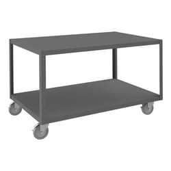 MSC&nbsp;Durham Mobile Table, Steel, 60 in x 30 in, 2 Shelves