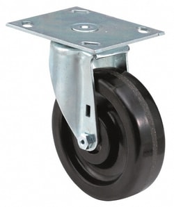 MSC&nbsp;E.R. Wagner Caster, Swivel, Soft Rubber Wheel, 5 in Diameter, 125 lb Capacity