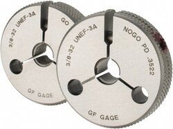 MSC&nbsp;GF Gage Threaded Ring Gage, 3/8-32 UNEF, 3A, Go/No Go