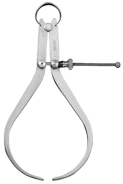 MSC&nbsp;Starrett Caliper, Outside, 6 in, Spring-Type, Solid Nut, Flat Leg