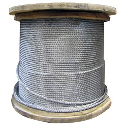 MSC&nbsp;Lift-All Aircraft Cable Wire, 1/4 inch, 7x7 Strand Core, Galvanized steel